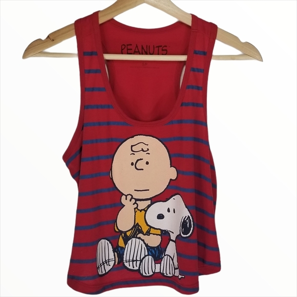 3/$25 Forever 21 Peanuts Charlie Brown Red Tank Top